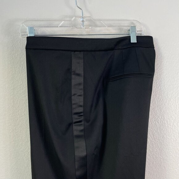 Ann Taylor Womens Plus 18 Sophia Black Dress Pants Side Tuxedo Striped Trousers - Picture 8 of 10